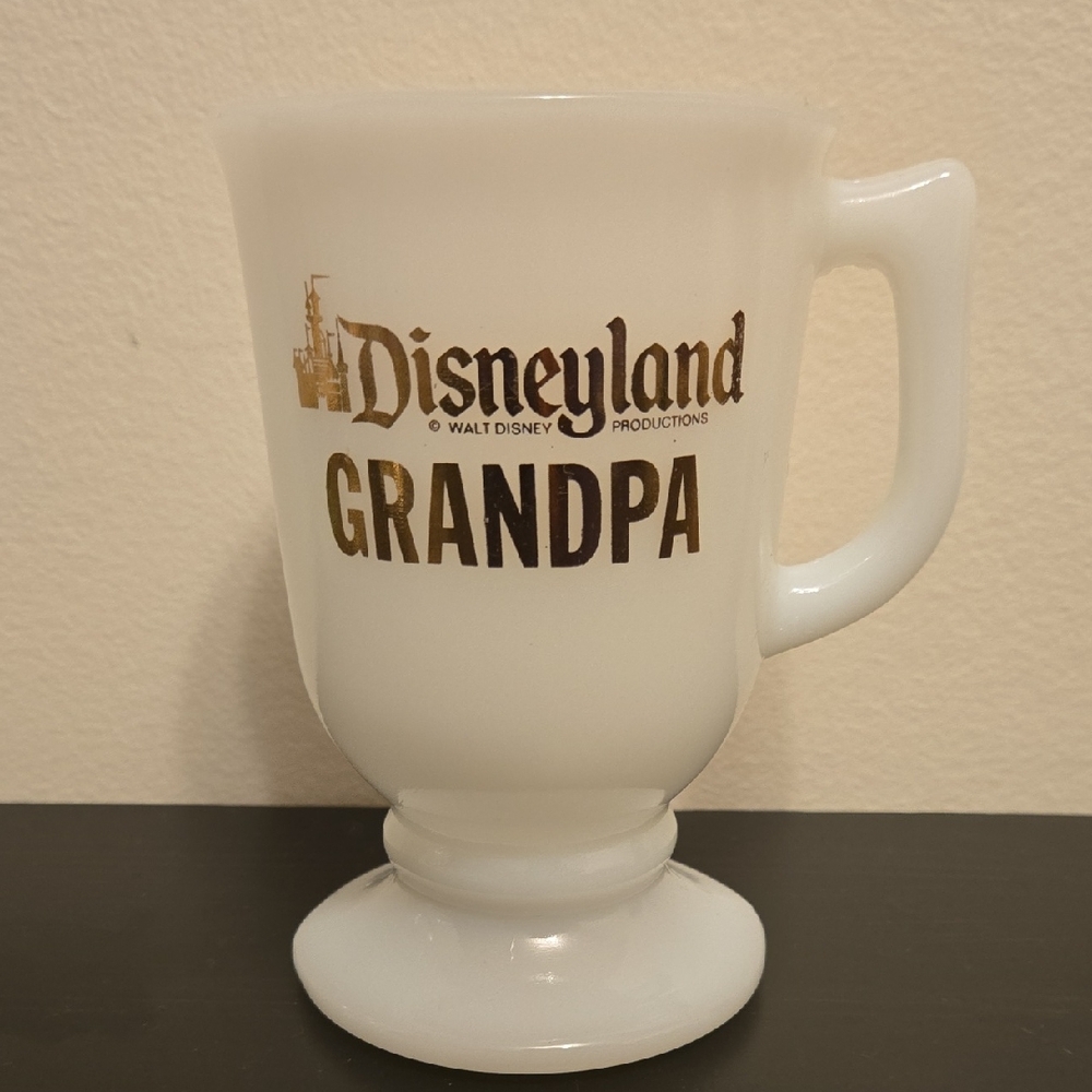 Vintage Disneyland Grandpa White and Gold Mug